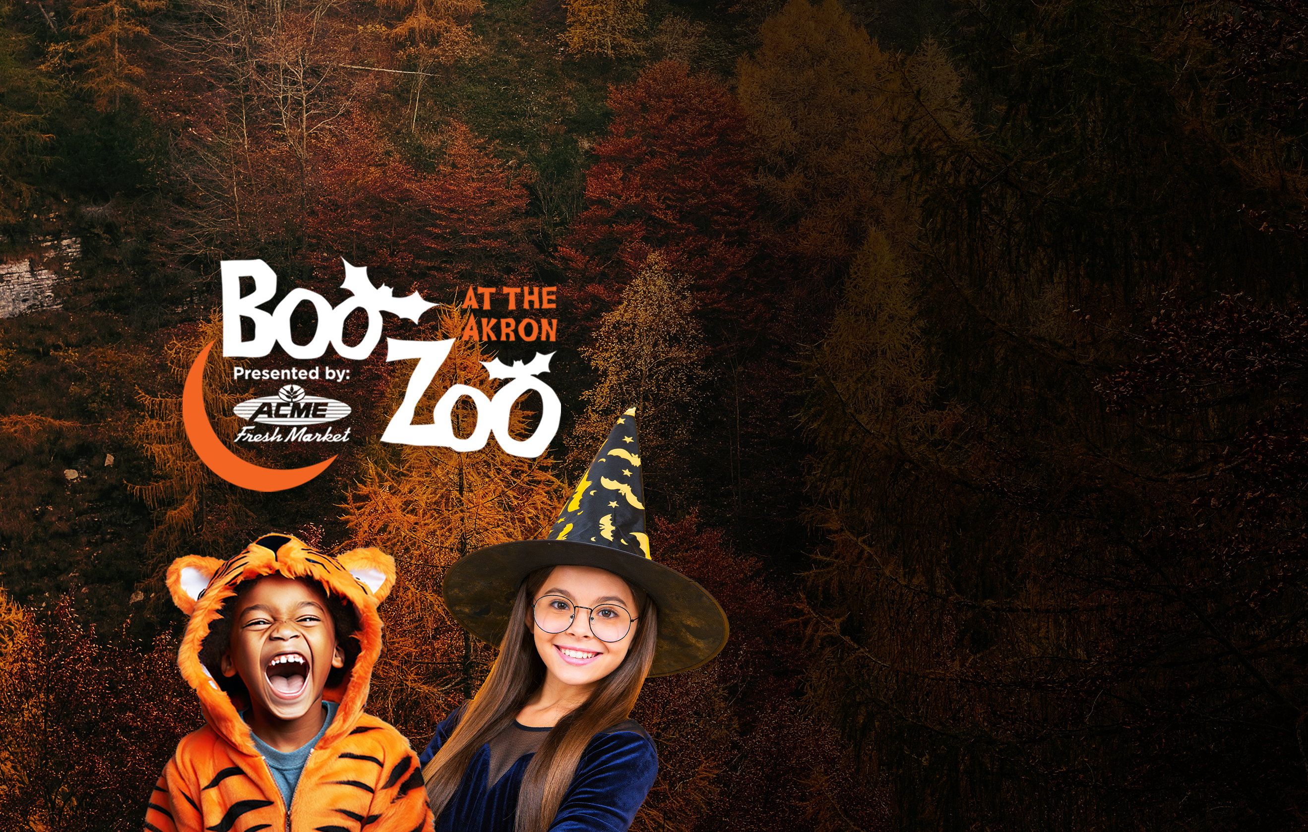 Boo at the Zoo with kids dressed up in Halloween outfits