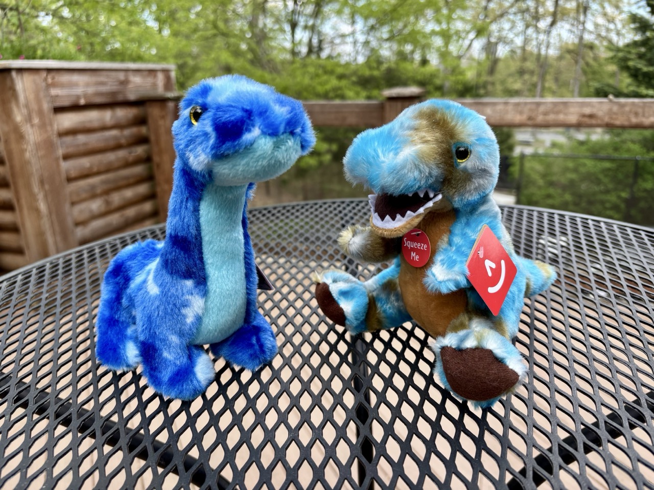Plush T-Rex and Apatosaurus
