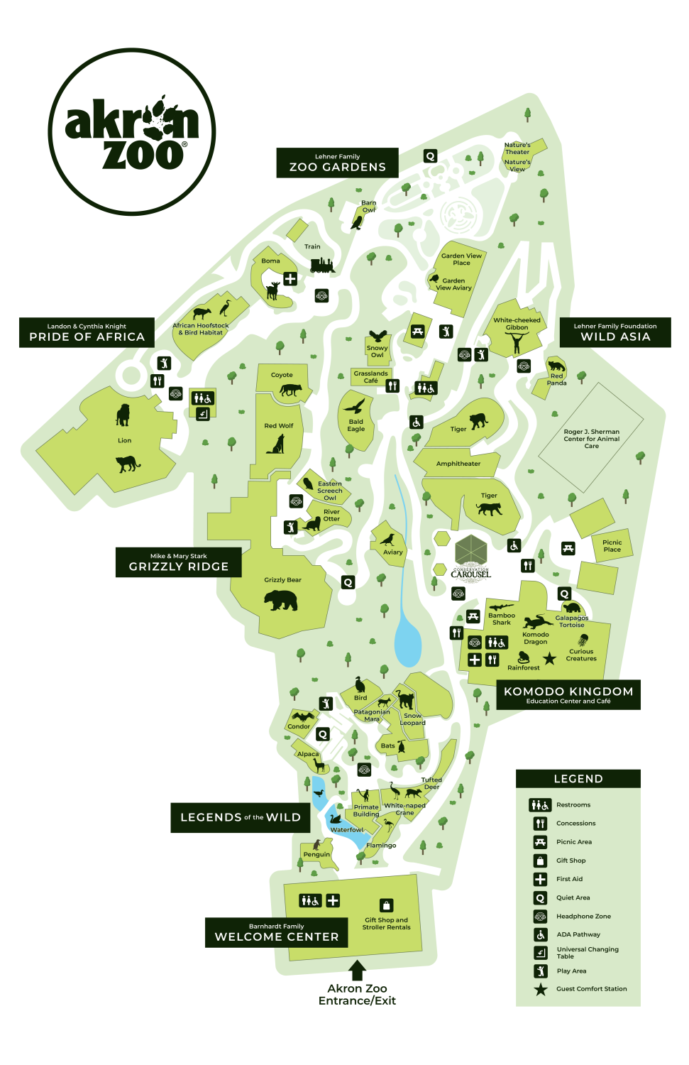 Akron Zoo Map 2025
