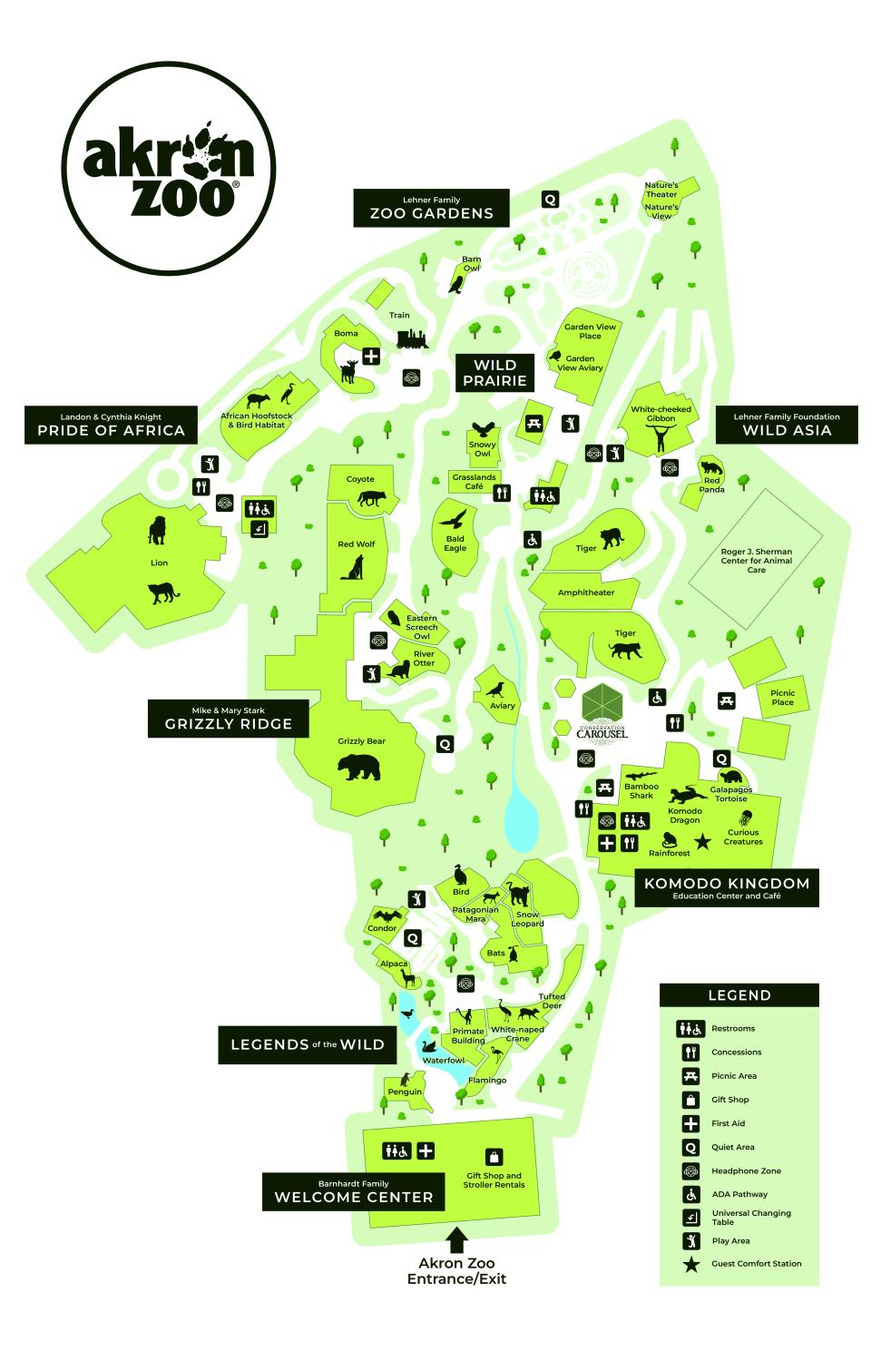 Akron Zoo map