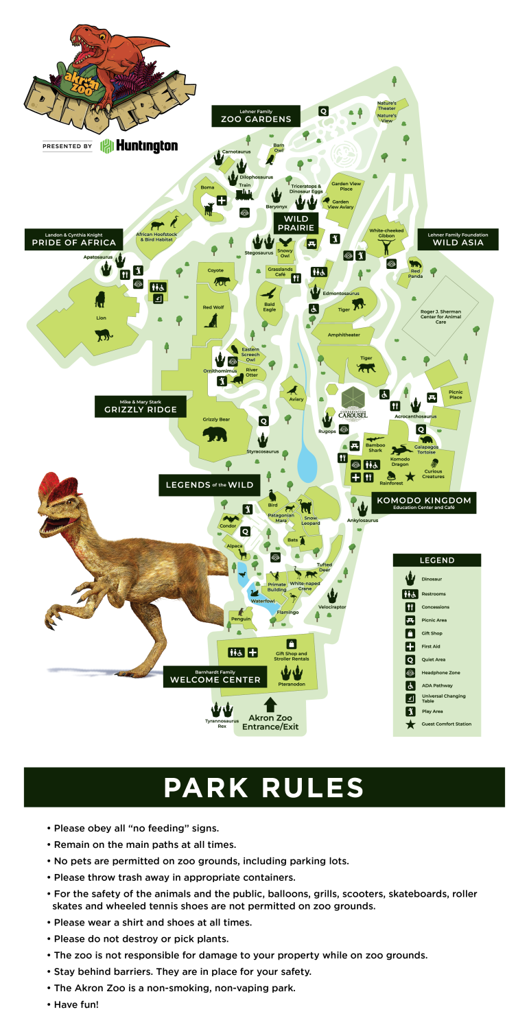Akron Zoo Map DinoTrek