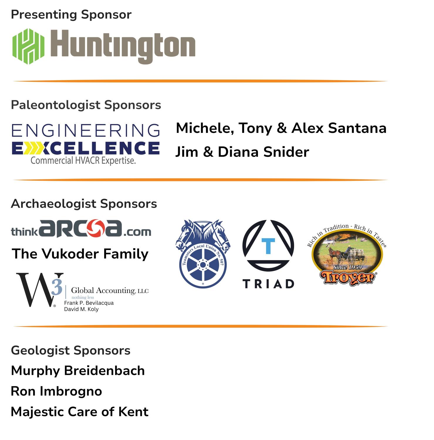 DinoTrek sponsors