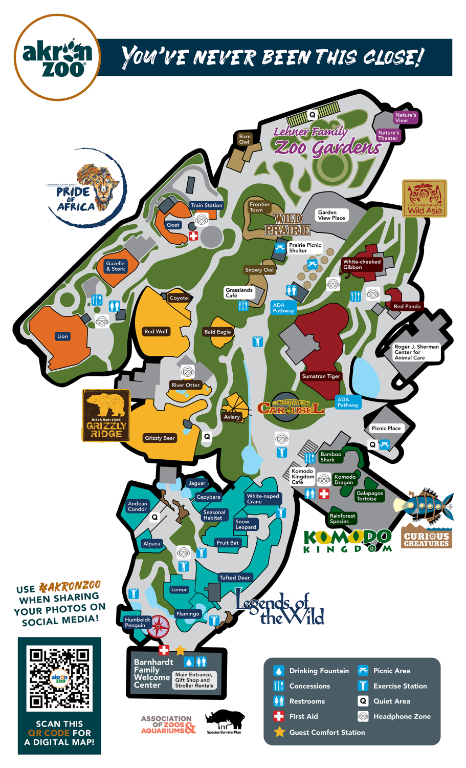 Akron Zoo in Ohio Map