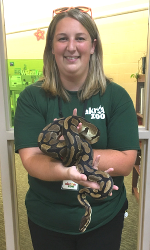 Olivia with a snake