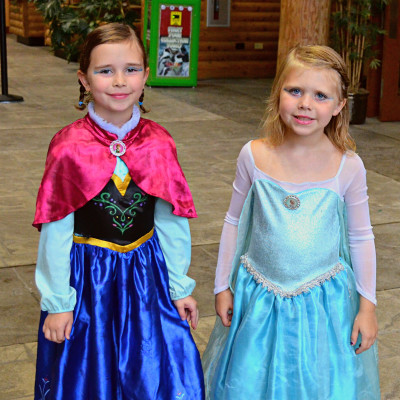 Children Dressed as Queen Elsa and Princess Anna