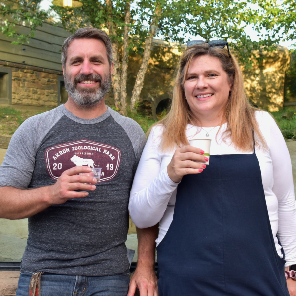 Man and woman drinking wine