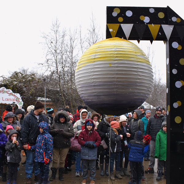 Ball Drop in the Akron Zoo Carousel Plaza