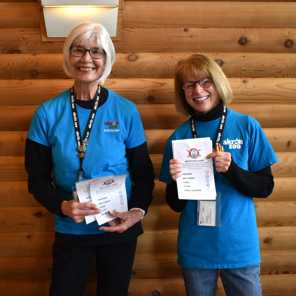 Two Akron Zoo volunteers